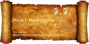 Hockl Henrietta névjegykártya