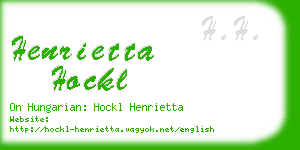 henrietta hockl business card